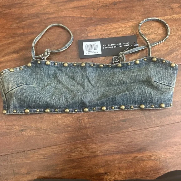 White fox “get shaky denim crop” - Picture 2 of 2